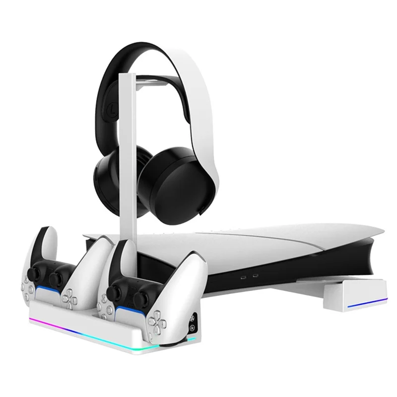 IPEGA PG-P5S039 For Sony PS5 Slim Game Console Horizontal Cooling Stand Gamepad Charging Base
