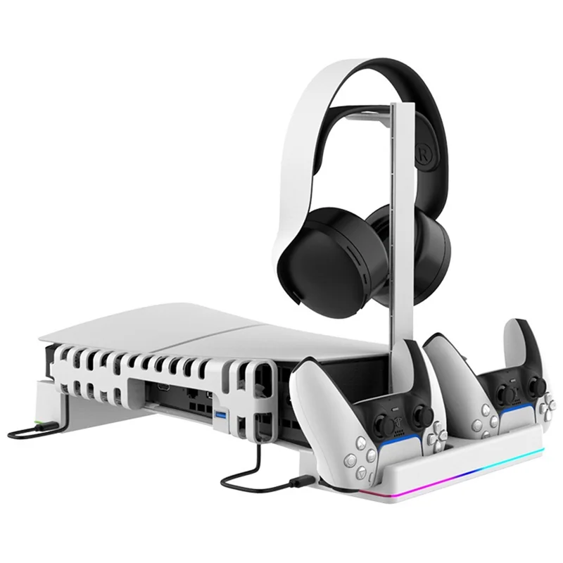 IPEGA PG-P5S039 For Sony PS5 Slim Game Console Horizontal Cooling Stand Gamepad Charging Base
