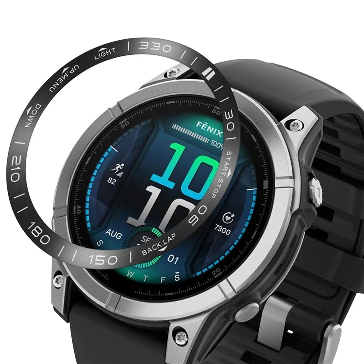 Compra a granel para Garmin Fenix 8 51mm Bezel Ring Metal Bezel Styling Watch Dial Circle - Letra preta / branca