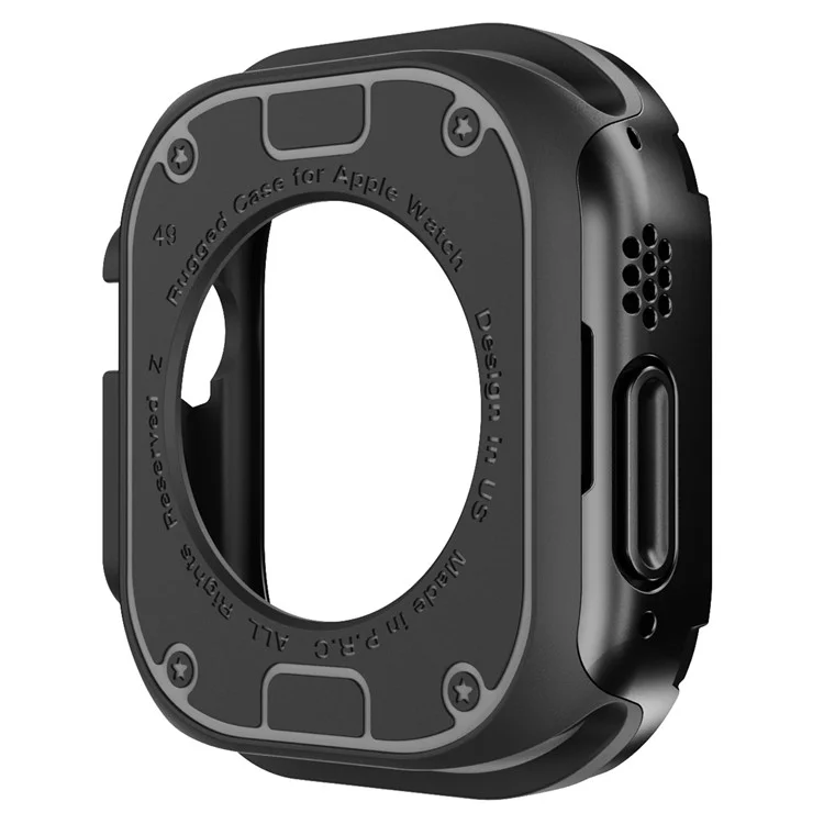 Watch Case Set for Apple Watch Ultra 2 / Ultra 49mm Hard PC+TPU Watch Frame Cover Combo - Black