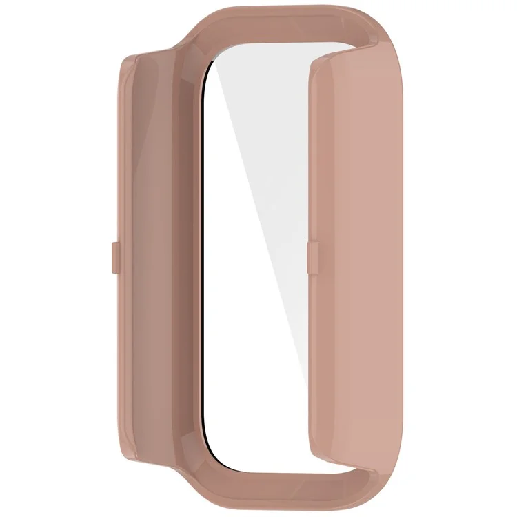 For Xiaomi Smart Band 9 Active / Redmi Band 3 Watch Case PC Cover with Tempered Glass Screen Film - Pink