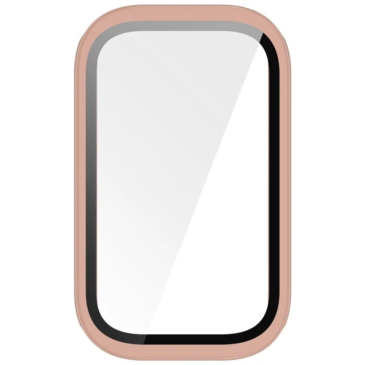 For Xiaomi Smart Band 9 Active / Redmi Band 3 Watch Case PC Cover with Tempered Glass Screen Film - Pink