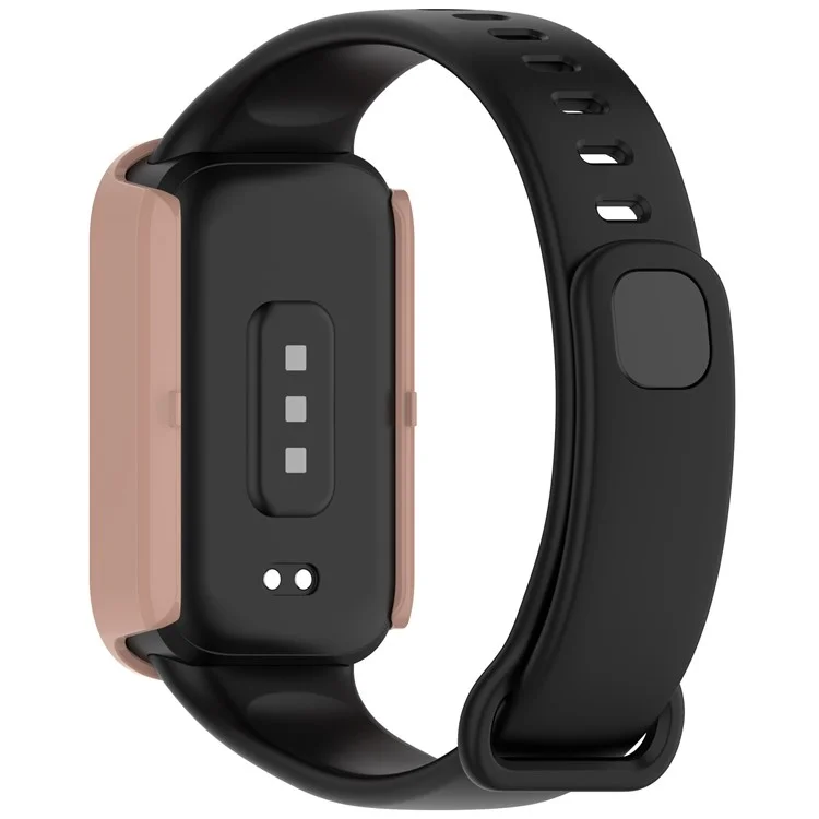 For Xiaomi Smart Band 9 Active / Redmi Band 3 Watch Case PC Cover with Tempered Glass Screen Film - Pink