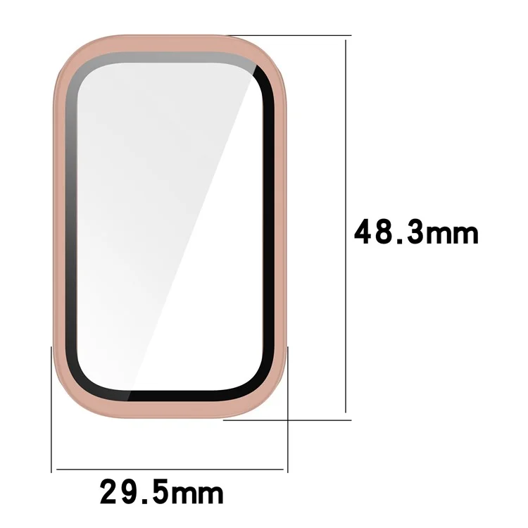 For Xiaomi Smart Band 9 Active / Redmi Band 3 Watch Case PC Cover with Tempered Glass Screen Film - Pink