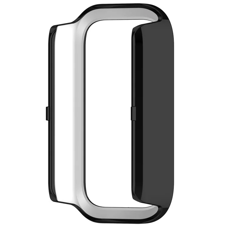 For Xiaomi Smart Band 9 Active / Redmi Band 3 Hollow-Out Cover Rhinestone Decor PC Watch Frame Case - Electroplating Black