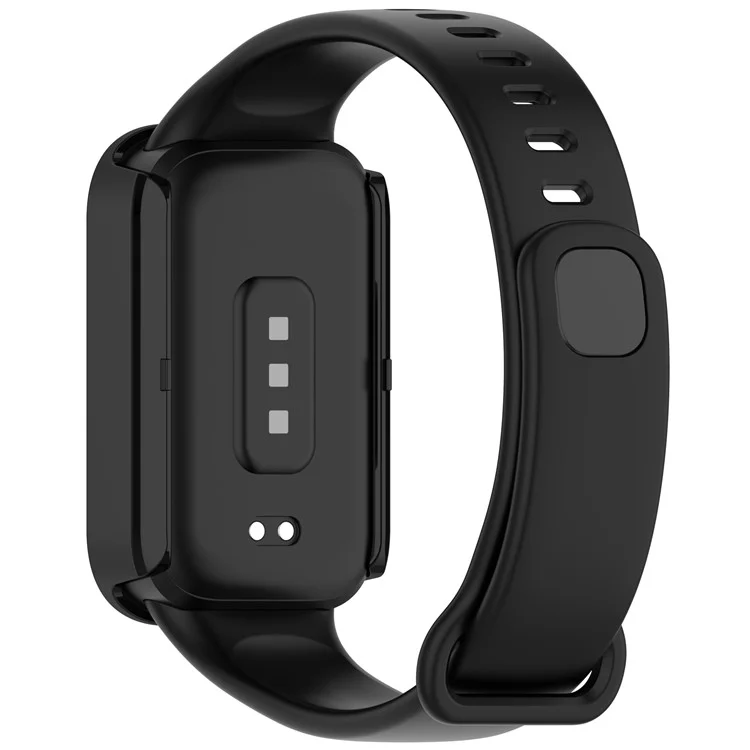 For Xiaomi Smart Band 9 Active / Redmi Band 3 Hollow-Out Cover Rhinestone Decor PC Watch Frame Case - Electroplating Black