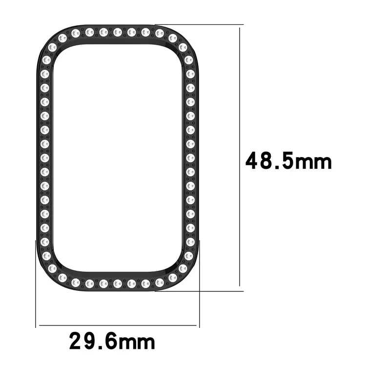 For Xiaomi Smart Band 9 Active / Redmi Band 3 Hollow-Out Cover Rhinestone Decor PC Watch Frame Case - Electroplating Black