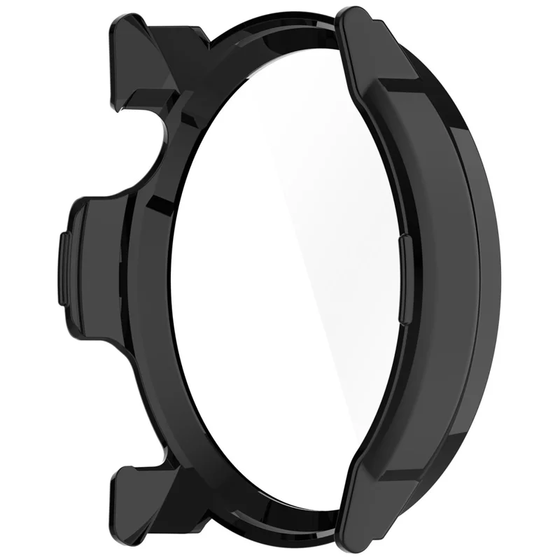 For Coros Pace Pro Watch Case PC Frame Cover with Tempered Glass Screen Film - Black