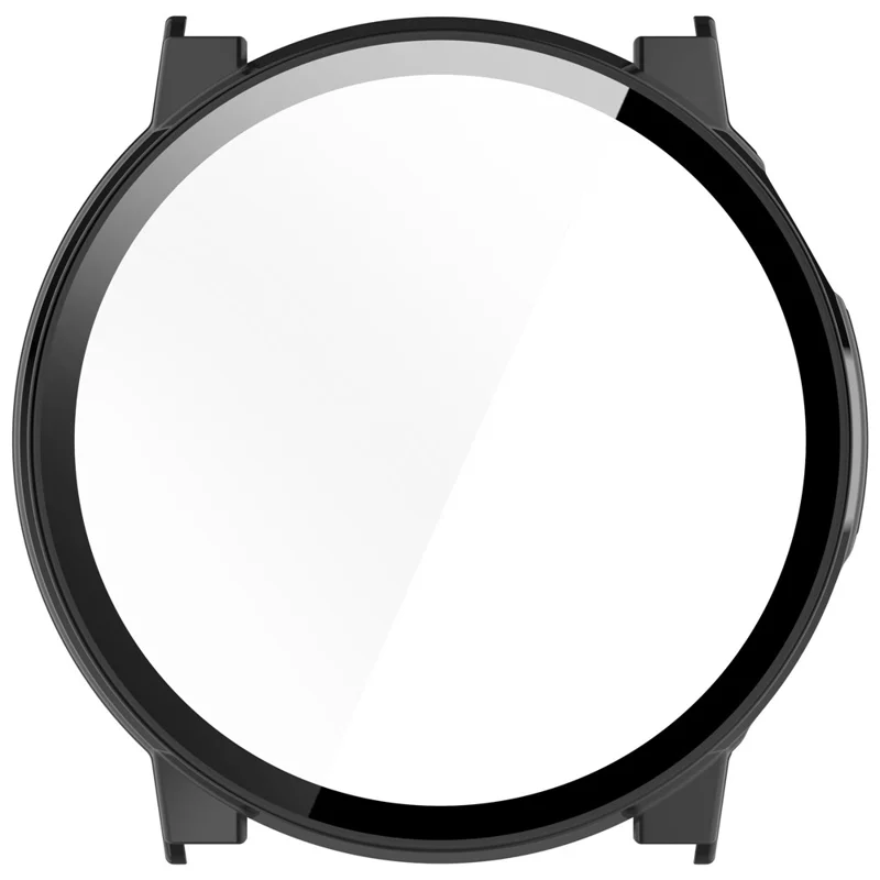 For Coros Pace Pro Watch Case PC Frame Cover with Tempered Glass Screen Film - Black