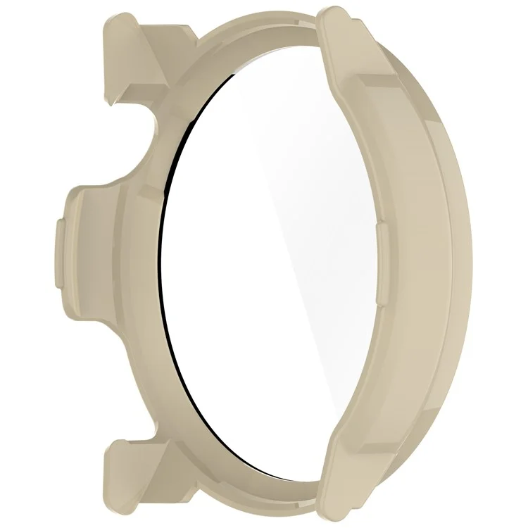 For Coros Pace Pro Watch Case PC Frame Cover with Tempered Glass Screen Film - Ivory White
