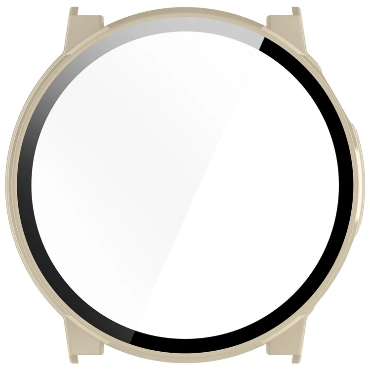 For Coros Pace Pro Watch Case PC Frame Cover with Tempered Glass Screen Film - Ivory White