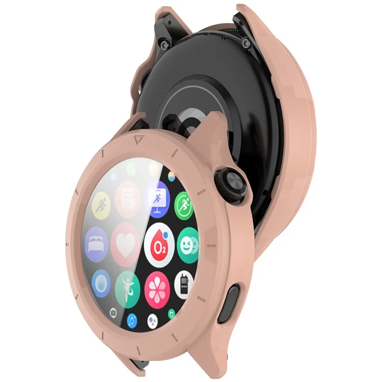 For Xiaomi Watch S4 / S4 eSIM Version Watch Case PC Frame Cover with Tempered Glass Screen Film - Pink