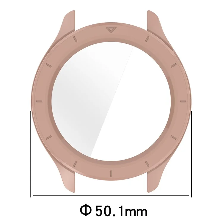 For Xiaomi Watch S4 / S4 eSIM Version Watch Case PC Frame Cover with Tempered Glass Screen Film - Pink