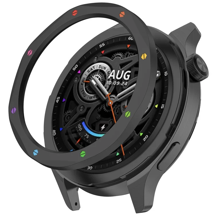 Для Xiaomi Watch S4 / S4 eSIM Version / S3 / S3 eSIM Version Bezel Ring 316 Нержавеющая сталь Bezel Loop Cover - Черный+Радужный