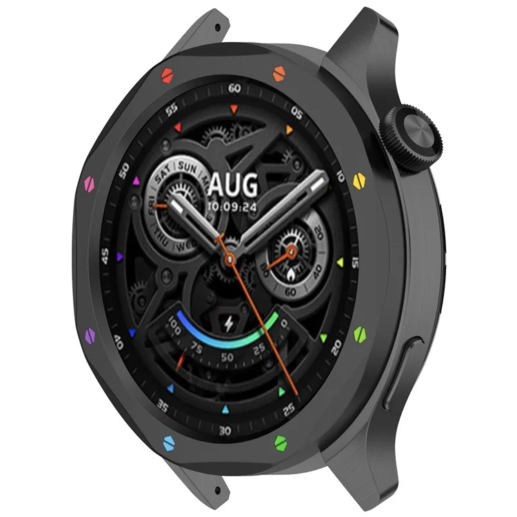 Для Xiaomi Watch S4 / S4 eSIM Version / S3 / S3 eSIM Version Bezel Ring 316 Нержавеющая сталь Bezel Loop Cover - Черный+Радужный