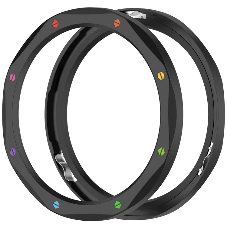 Для Xiaomi Watch S4 / S4 eSIM Version / S3 / S3 eSIM Version Bezel Ring 316 Нержавеющая сталь Bezel Loop Cover - Черный+Радужный