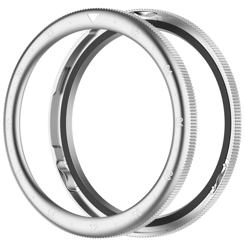 Pierścień obręczy do zegarka Xiaomi Watch S4 / wersja S4 eSIM / S3 / wersja S3 eSIM, obręcz z nierdzewnej stali 316, pokrywa pierścienia obręczy - strefa czasowa podwójna / srebrna+biała