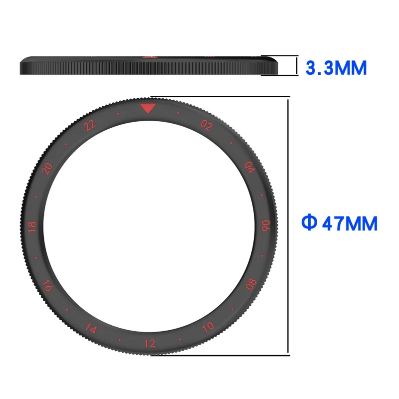 Pierścień obręczy do zegarka Xiaomi Watch S4 / wersja S4 eSIM / S3 / wersja S3 eSIM, obręcz z nierdzewnej stali 316, pokrywa pierścienia obręczy - strefa czasowa podwójna / srebrna+biała