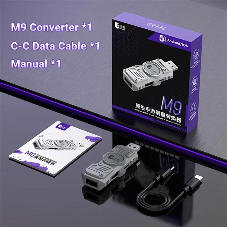GAMWING M9 Conversor de Jogo Dual Mode Bluetooth com Fio para iOS Android Harmonyos