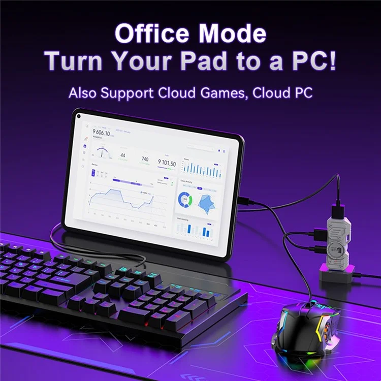 GAMWING M9 Conversor de Jogo Dual Mode Bluetooth com Fio para iOS Android Harmonyos