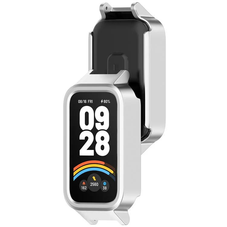 Custodia per Xiaomi Smart Band 9 Active / Redmi Band 3 semi-chiusa in PC cavo - Argento opaco