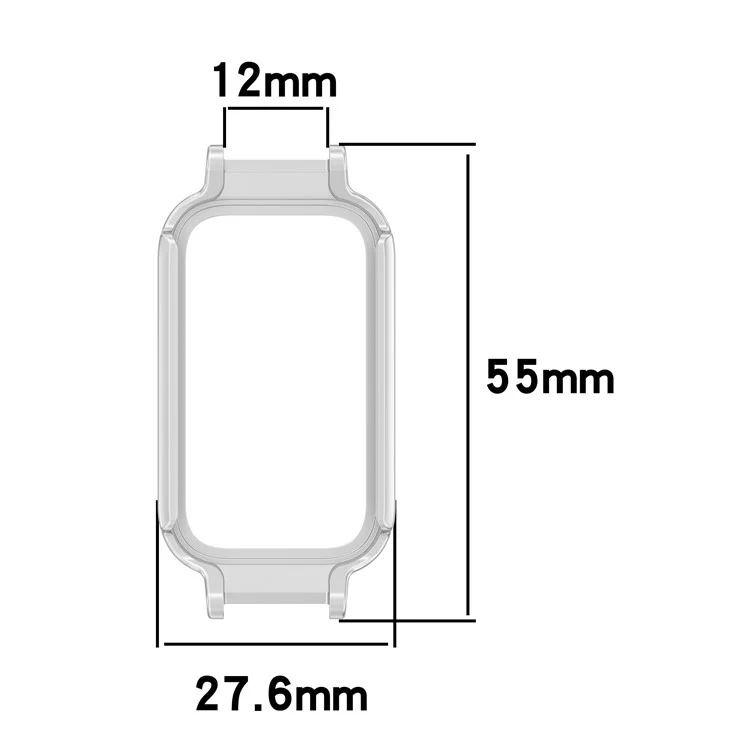 Custodia per Xiaomi Smart Band 9 Active / Redmi Band 3 semi-chiusa in PC cavo - Argento opaco