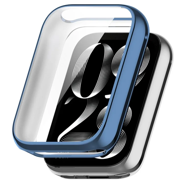 For Xiaomi Smart Band 9 Pro Watch Case Electroplating Full-Wrapped TPU Cover - Blue