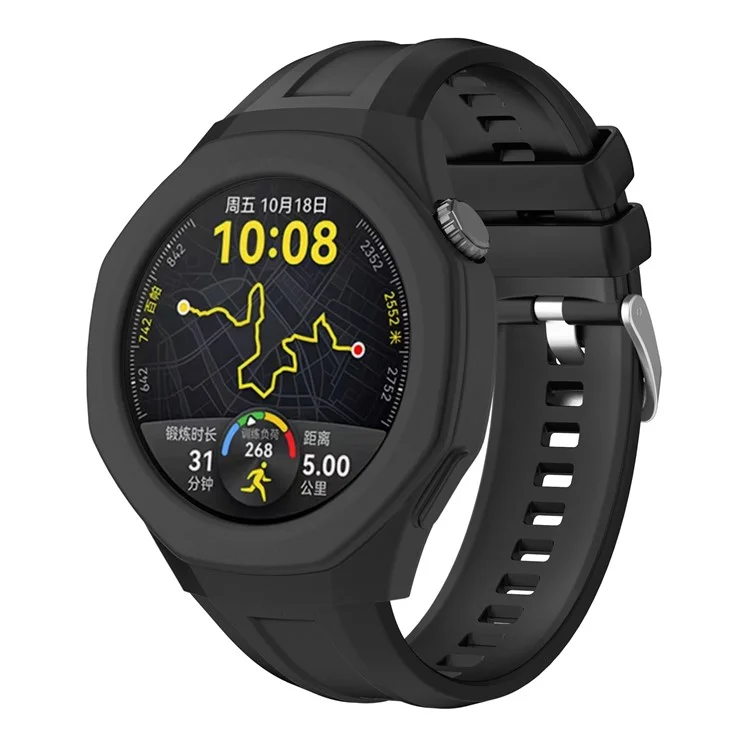 For Huawei Watch GT 5 Pro 46mm Watch Case Soft Silicone Watch Cover - Black