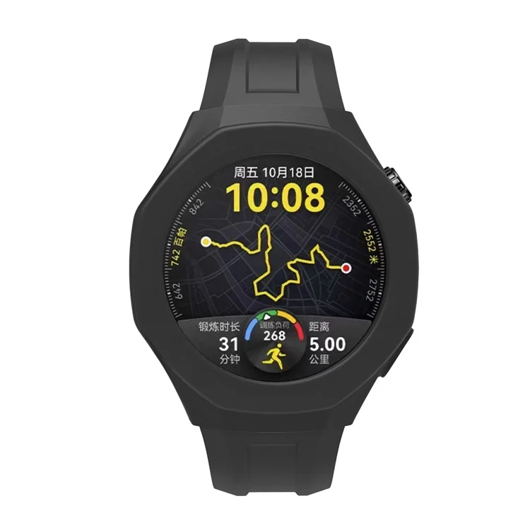 For Huawei Watch GT 5 Pro 46mm Watch Case Soft Silicone Watch Cover - Black