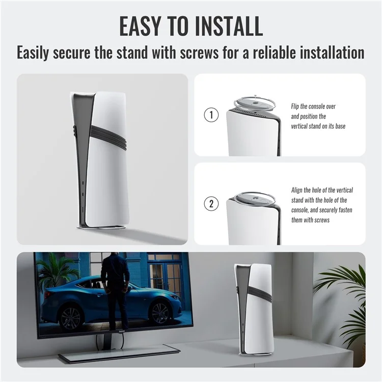 JYS JYS-P5216 Vertical Stand for Sony PlayStation 5 Pro / Playstation 5 / PS5 Slim Game Console Round Base - Grey