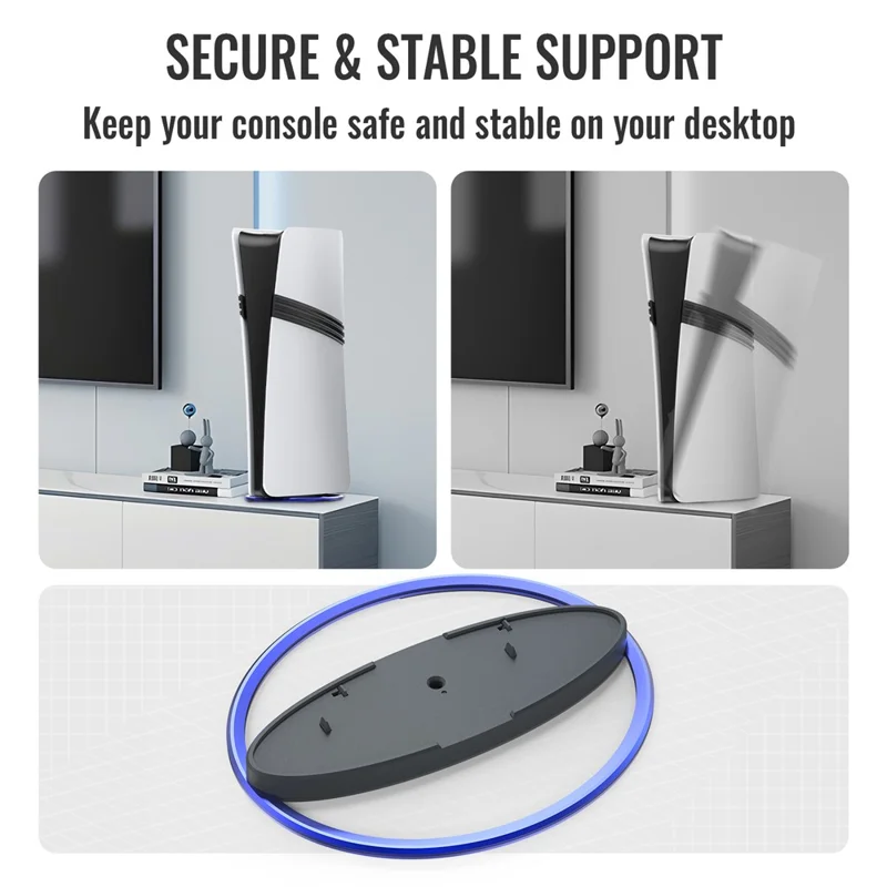 JYS JYS-P5216 Vertical Stand for Sony PlayStation 5 Pro / PlayStation 5 / PS5 Slim Game Console Round Base - Blue