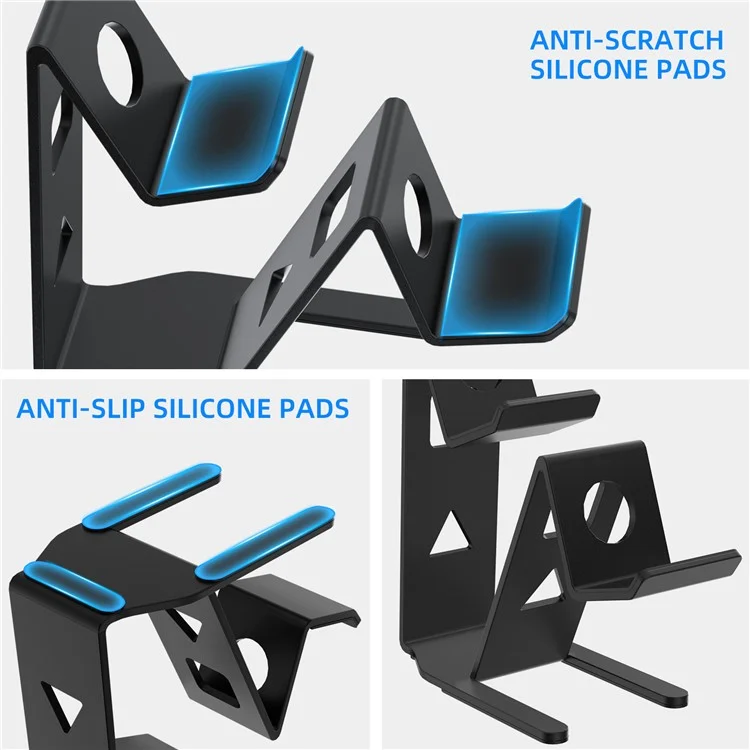 Soporte de escritorio universal para mando de juegos JYS JYS-P5222, de aleación de zinc, para PS5 / PS4 / Xbox / Nintendo Switch - Negro