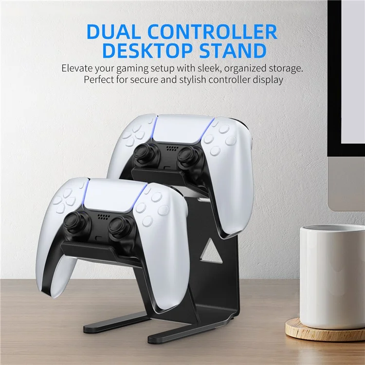 Soporte de escritorio universal para mando de juegos JYS JYS-P5222, de aleación de zinc, para PS5 / PS4 / Xbox / Nintendo Switch - Negro