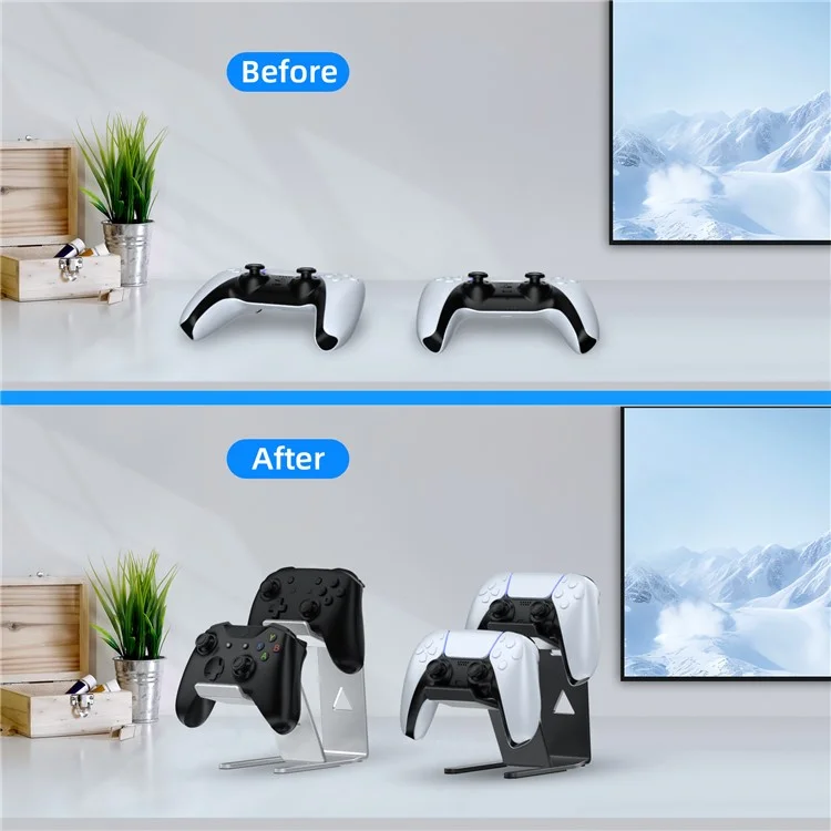 Soporte de escritorio universal para mando de juegos JYS JYS-P5222, de aleación de zinc, para PS5 / PS4 / Xbox / Nintendo Switch - Negro