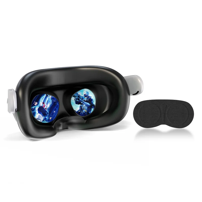 STARTRC GAMES Maschera in silicone e copertura di protezione per lenti per Meta Quest 3S - Nero