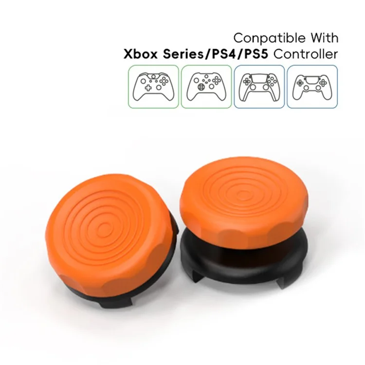 Para Sony PlayStation 5 / 4 Joystick Thumb Stick Caps Silicone Thumb Grips - Laranja