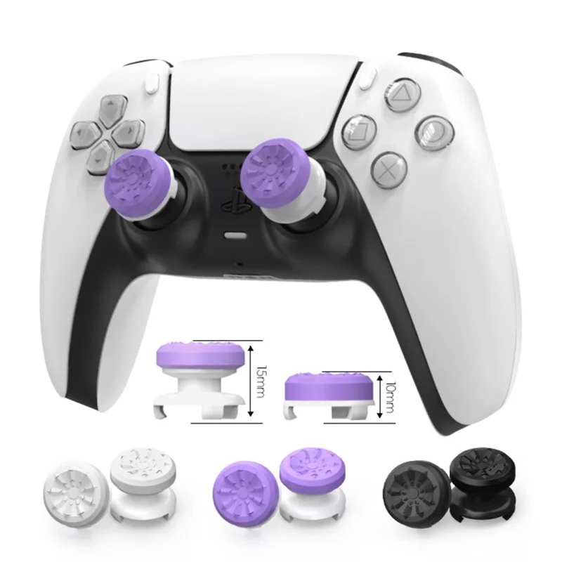 Capas de silicone para alavancas de polegar para Sony PlayStation 5 / 4 / Controlador Ultimate 8BitDo - Roxo