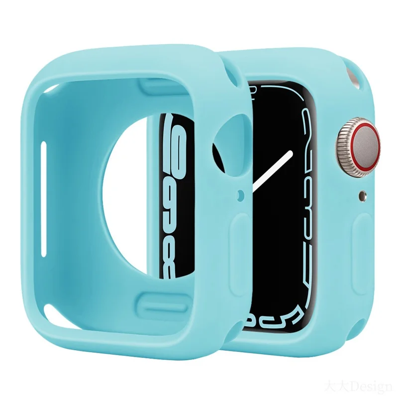 For Apple Watch Series 11 / 10 42mm Silicone Protective Case Candy Color Shockproof Watch Cover - Baby Blue