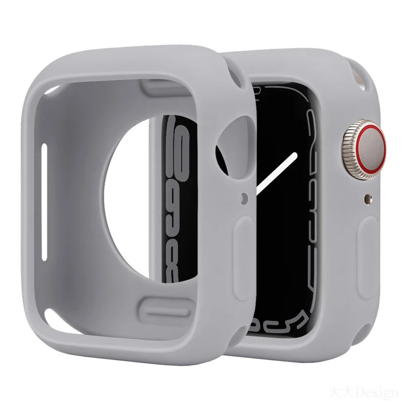 For Apple Watch Series 11 / 10 46mm Silicone Protective Case Candy Color Shockproof Watch Cover - Cloud Grey