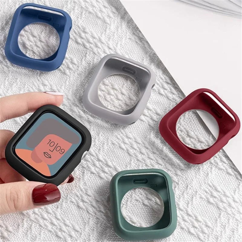 For Apple Watch Ultra 3 / Ultra 2 / Ultra 49mm Silicone Protective Case Candy Color Shockproof Watch Cover - Wine Red