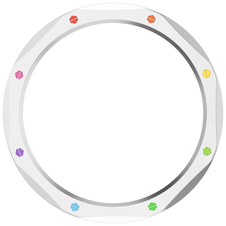 Anillo de bisel para Xiaomi Watch S4 / S4 eSIM Version / S3 / S3 eSIM Version, cubierta de acero inoxidable con película de vidrio templado - Plata+Arcoíris