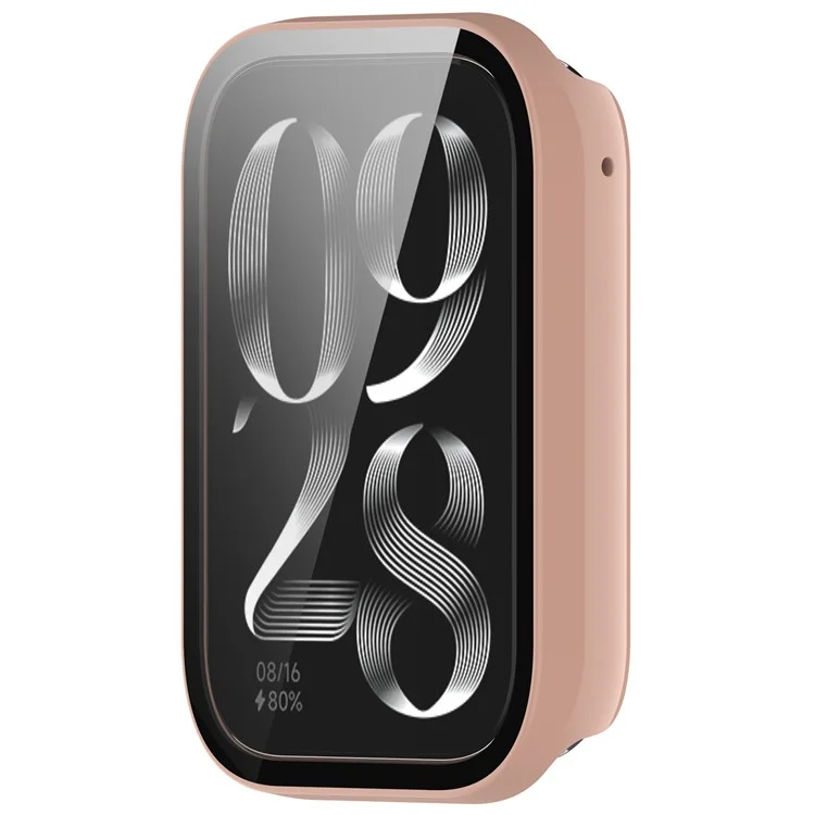 Custodia per Xiaomi Smart Band 9 Pro in PC rigido, con copertura completa e pellicola in vetro temperato - Rosa