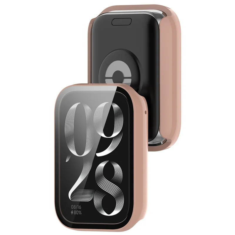 Custodia per Xiaomi Smart Band 9 Pro in PC rigido, con copertura completa e pellicola in vetro temperato - Rosa