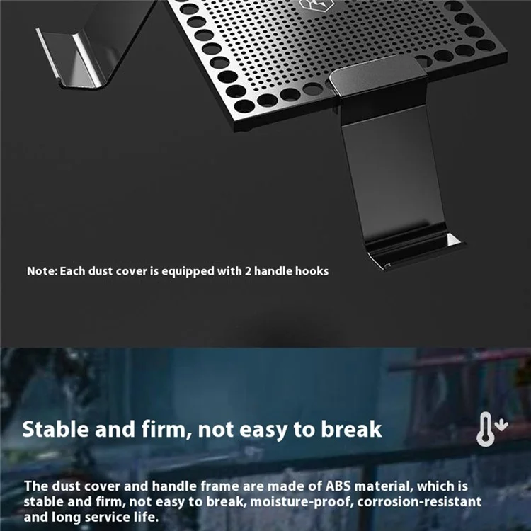 Für Xbox Series X Staubschutz mit Kühlnetz und Controller-Haken - Weiß