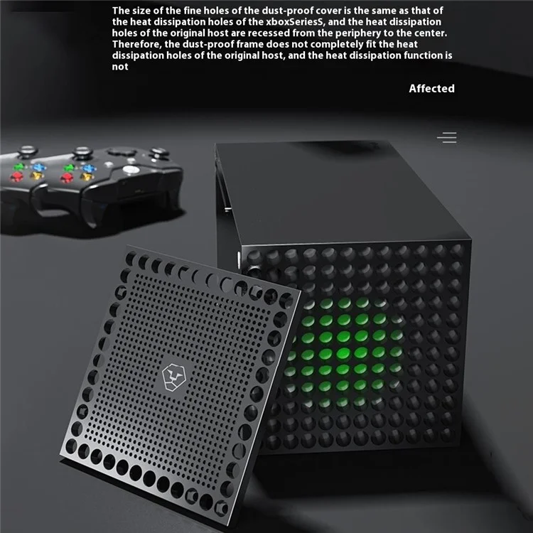 Für Xbox Series X Staubschutz mit Kühlnetz und Controller-Haken - Weiß