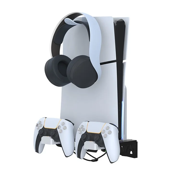 IPLAY HBP-585 For Sony PS5 Slim / Playstation 5 Wall Mount Storage Rack Controller Charging Station Headset Holder
