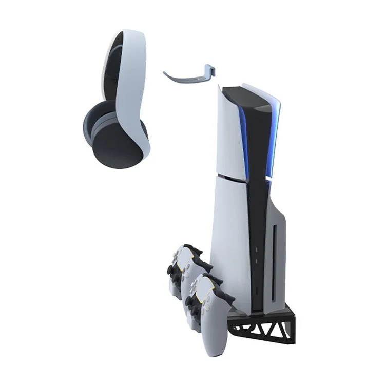 IPLAY HBP-585 For Sony PS5 Slim / Playstation 5 Wall Mount Storage Rack Controller Charging Station Headset Holder