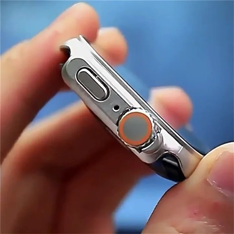 Boîtier de montre PC pour Apple Watch Série 9 8 7 45 mm avec film en verre trempé - Blanc