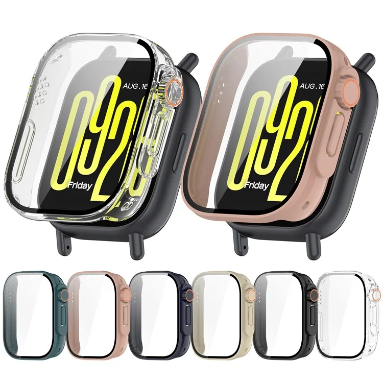 Per Xiaomi Redmi Watch 5 Lite Custodia in vetro temperato PC Integrated Full Coverage Protector - Nero