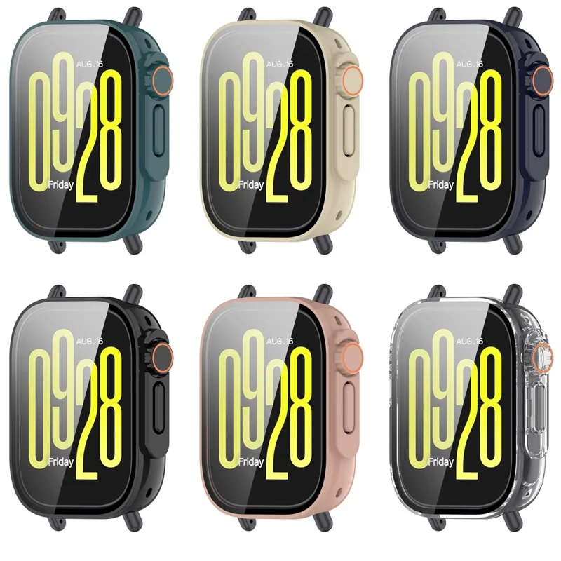 For Xiaomi Redmi Watch 5 Active PC Tempered Glass Integrated Watch Case Full Coverage Protector - Blue